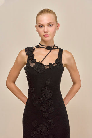 PEMMA KNIT DRESS - BLACK