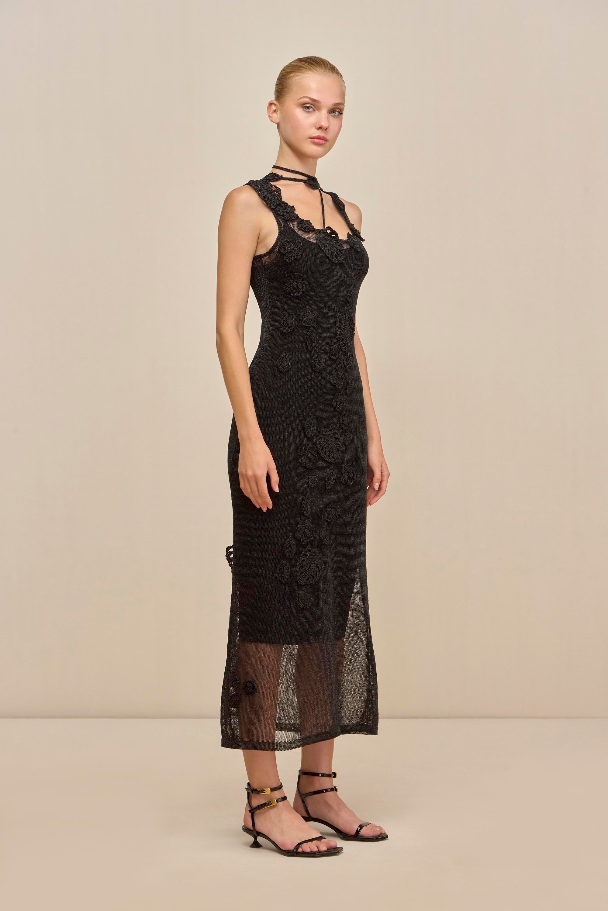 PEMMA KNIT DRESS - BLACK