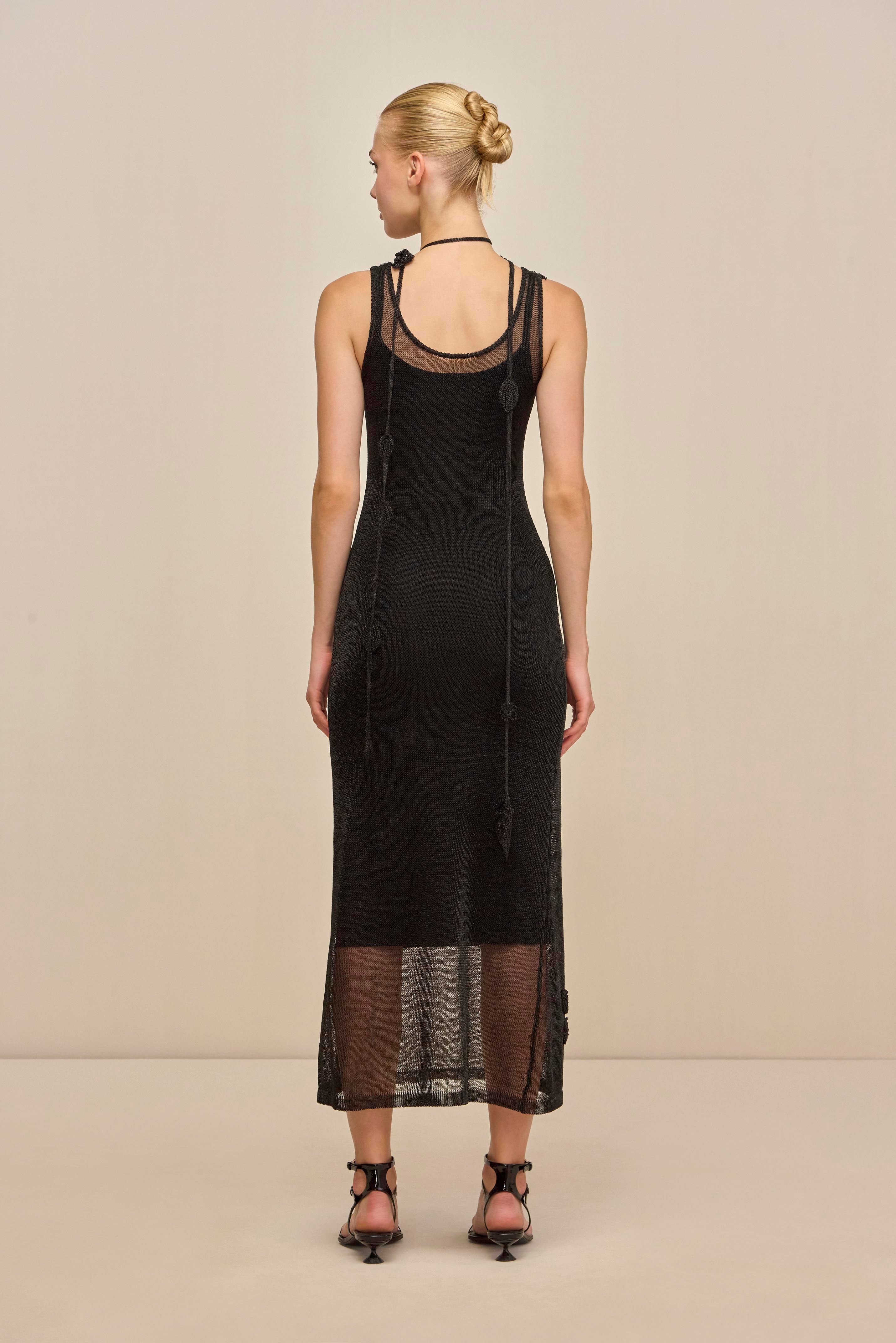 PEMMA KNIT DRESS - BLACK