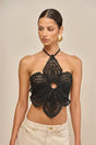 DARLENA CROCHET TOP - BLACK