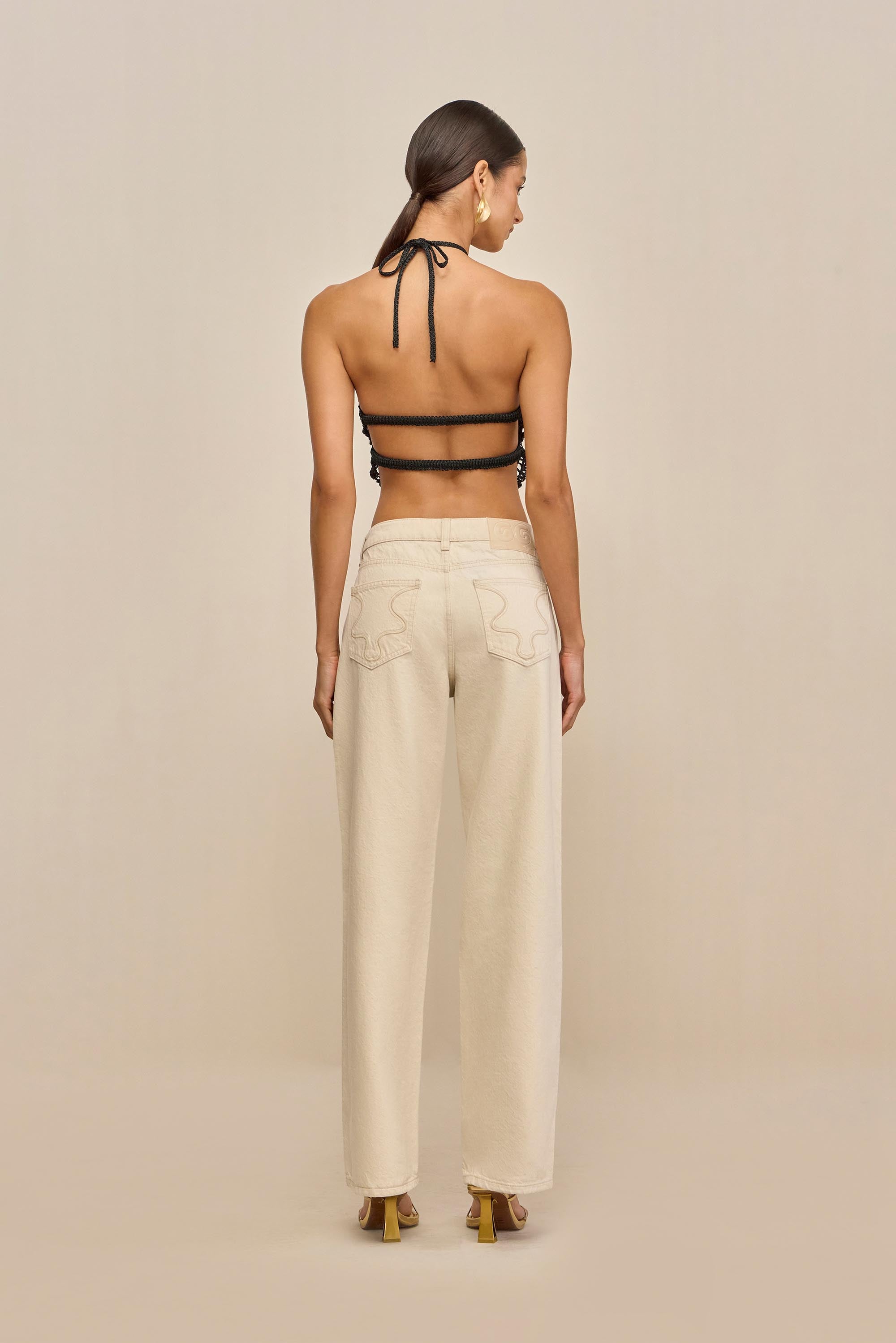 DARLENA CROCHET TOP - BLACK