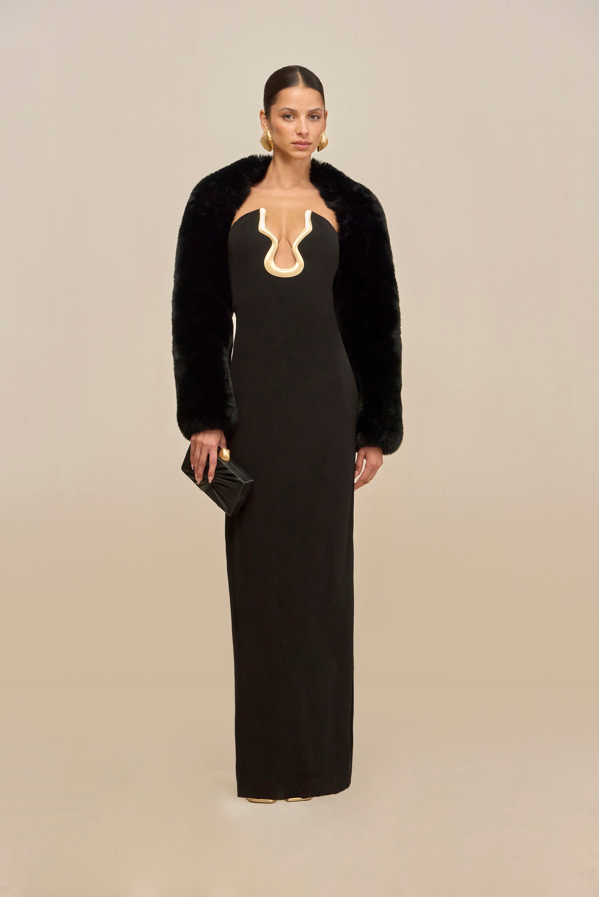 cult gaia black dress Sutton in size 2 92% viscose 8% elastane ABRIL GOWN - BLACK