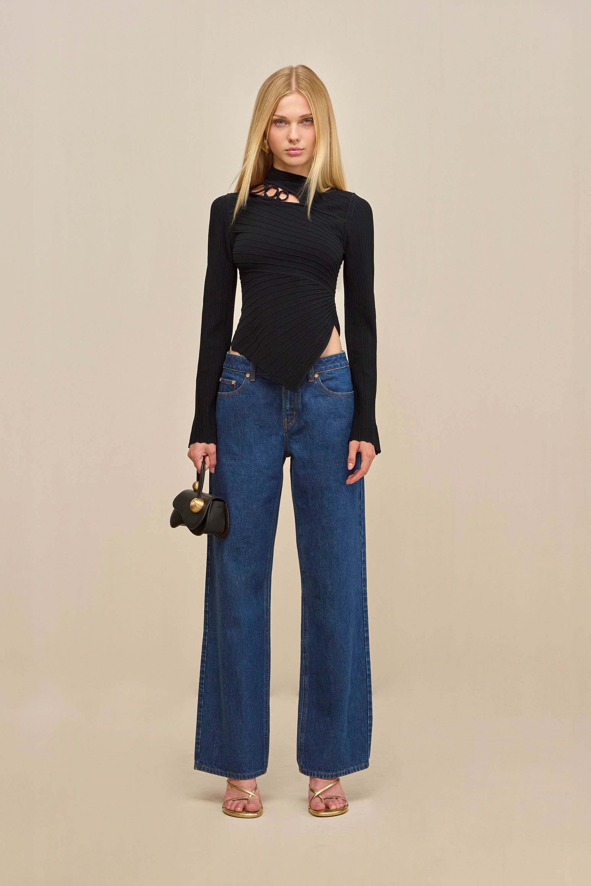 TAYLA KNIT TOP - BLACK