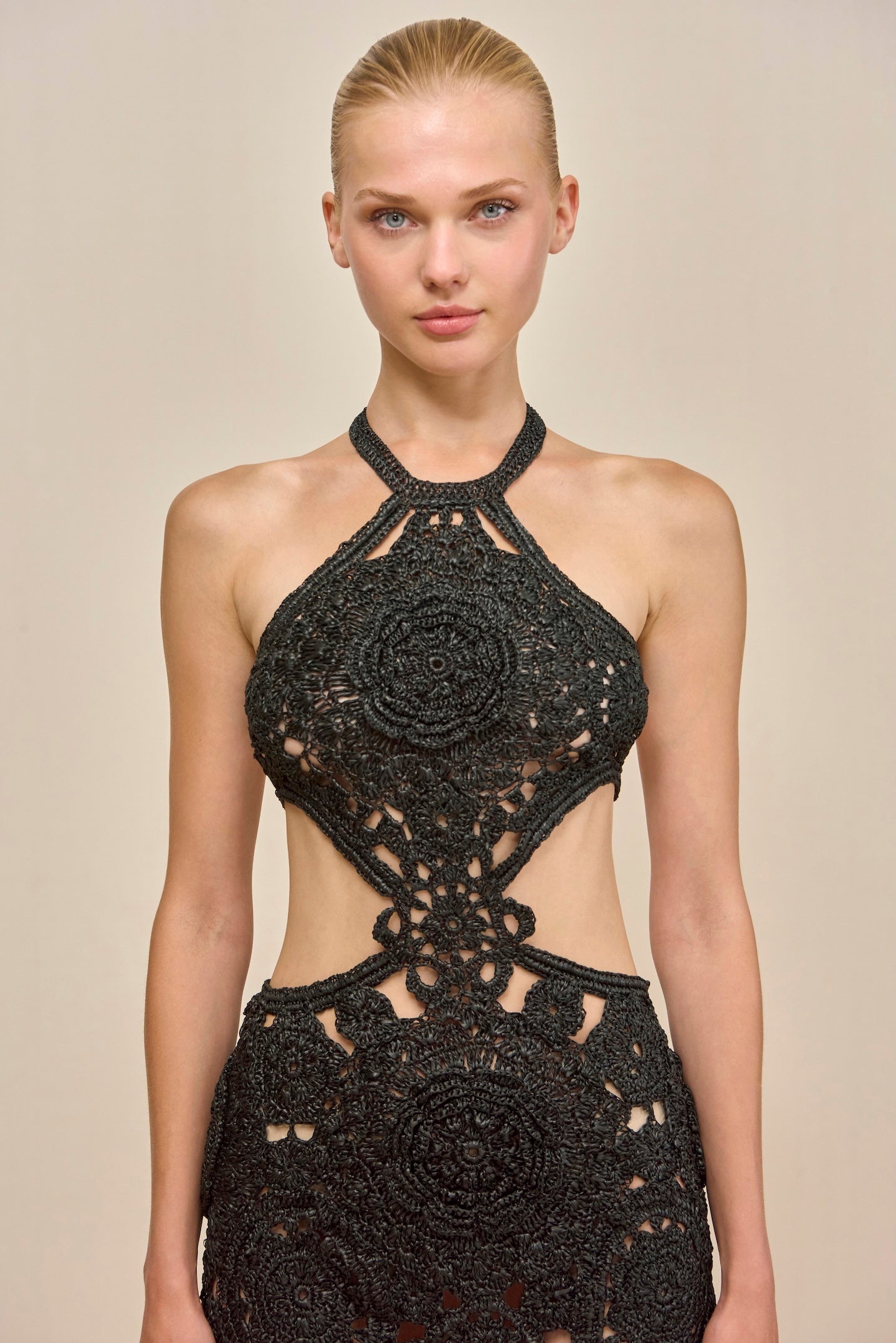 ACCALIA CROCHET GOWN - BLACK CULT GAIA ACCALIA CROCHET GOWN - BLACK CULT GAIA