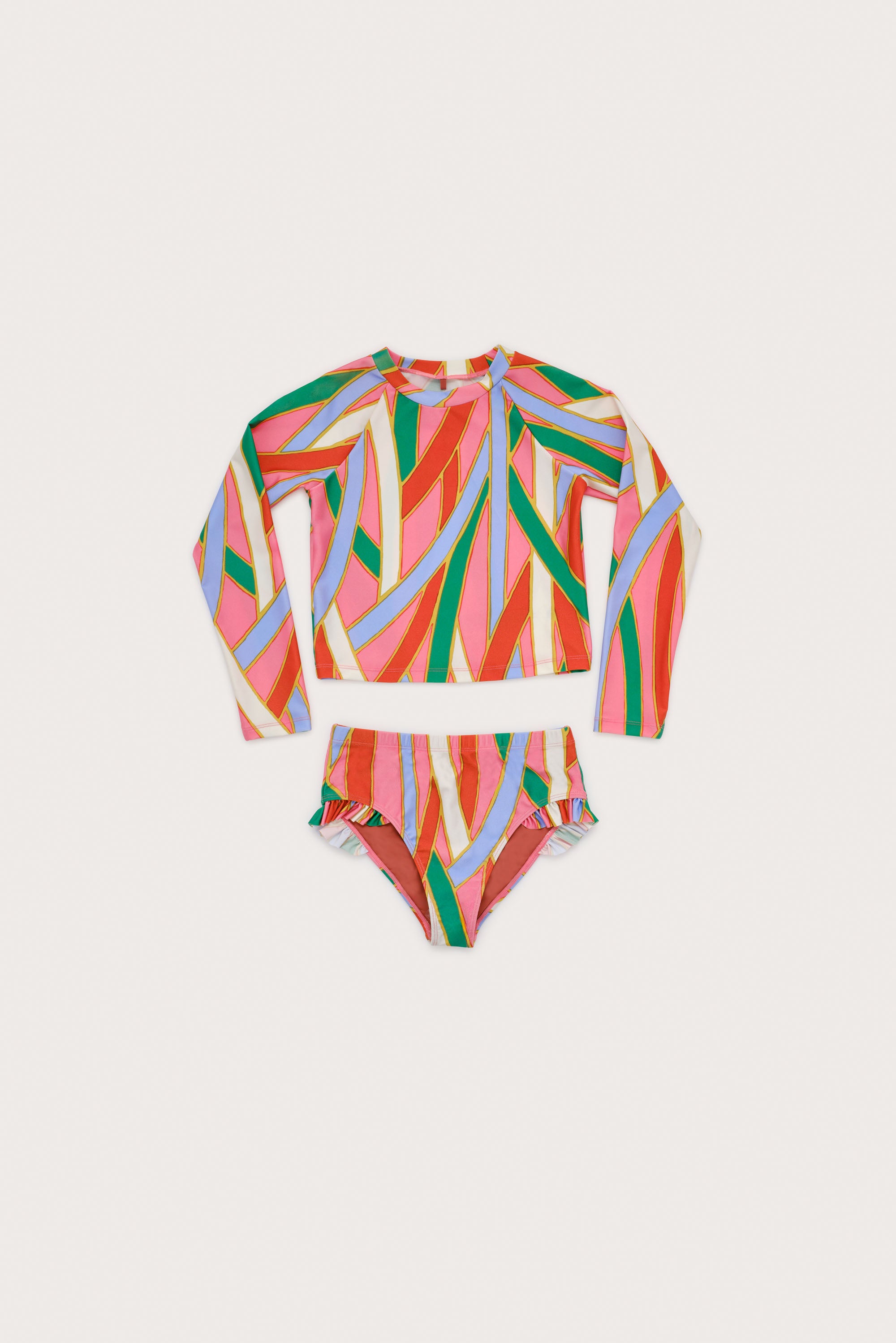 KIDS MARY RASHGUARD SET - VINTAGE STRIPE PRINT