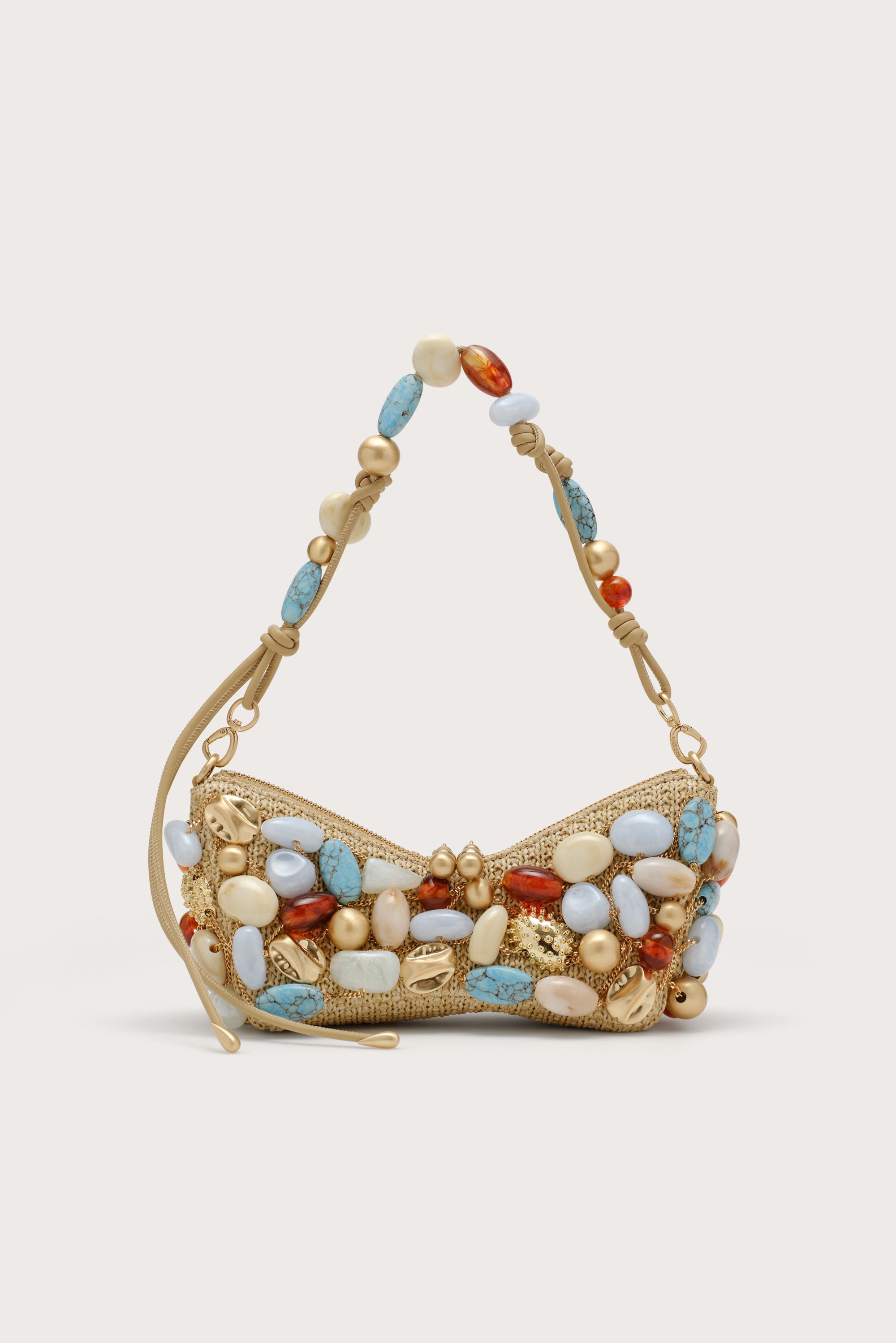 CULT GAIA MERCIER MINI SHOULDER BAG - IBIZA TURQUOISE BAUBLE MULTI