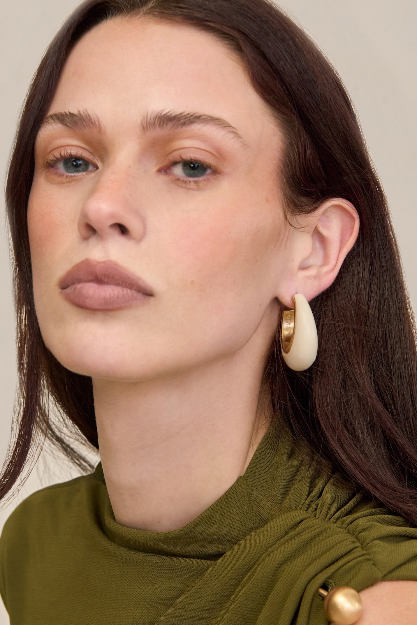 MONA EARRING - TRAVERTINE