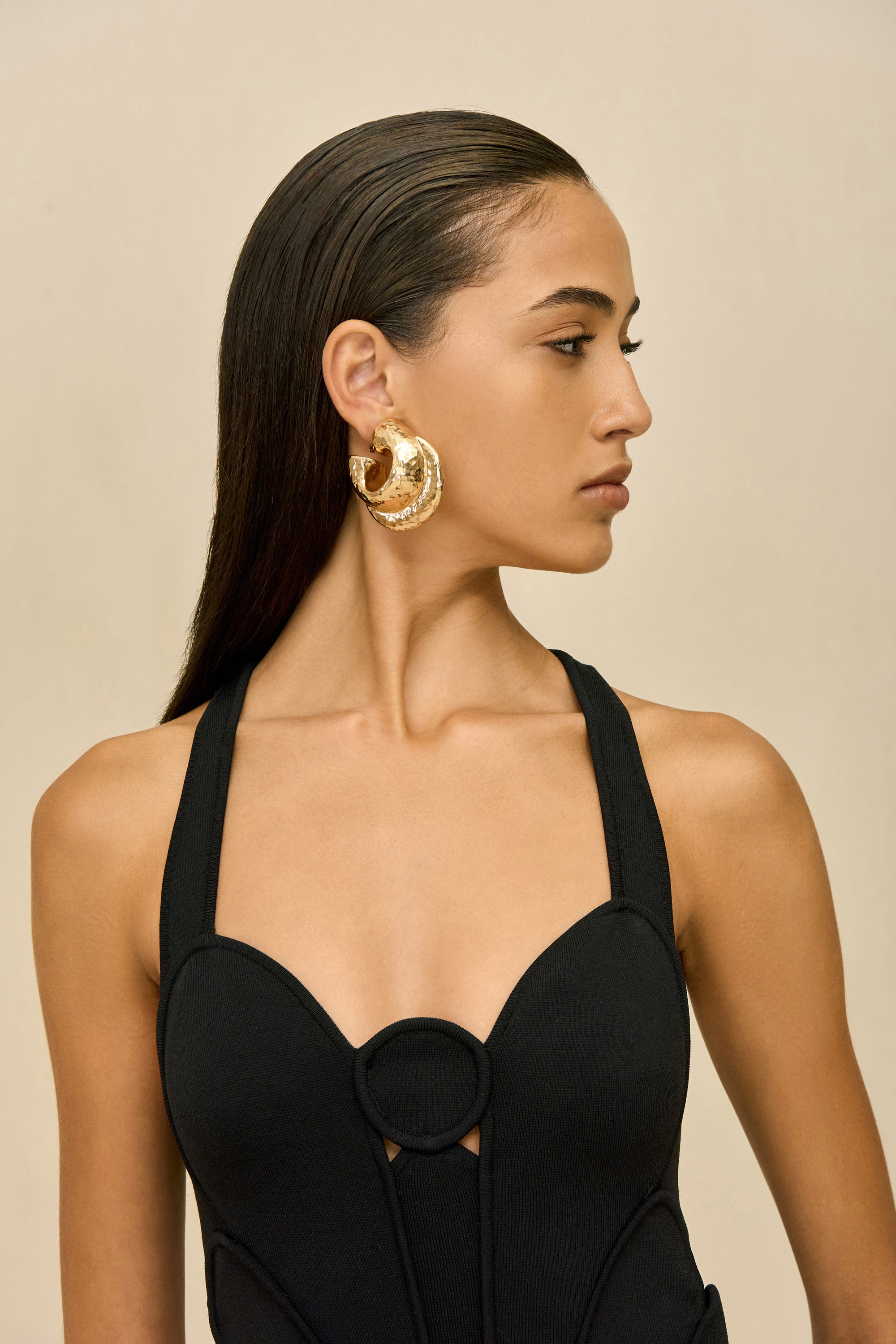 NOVA EARRING - SHINY BRASS