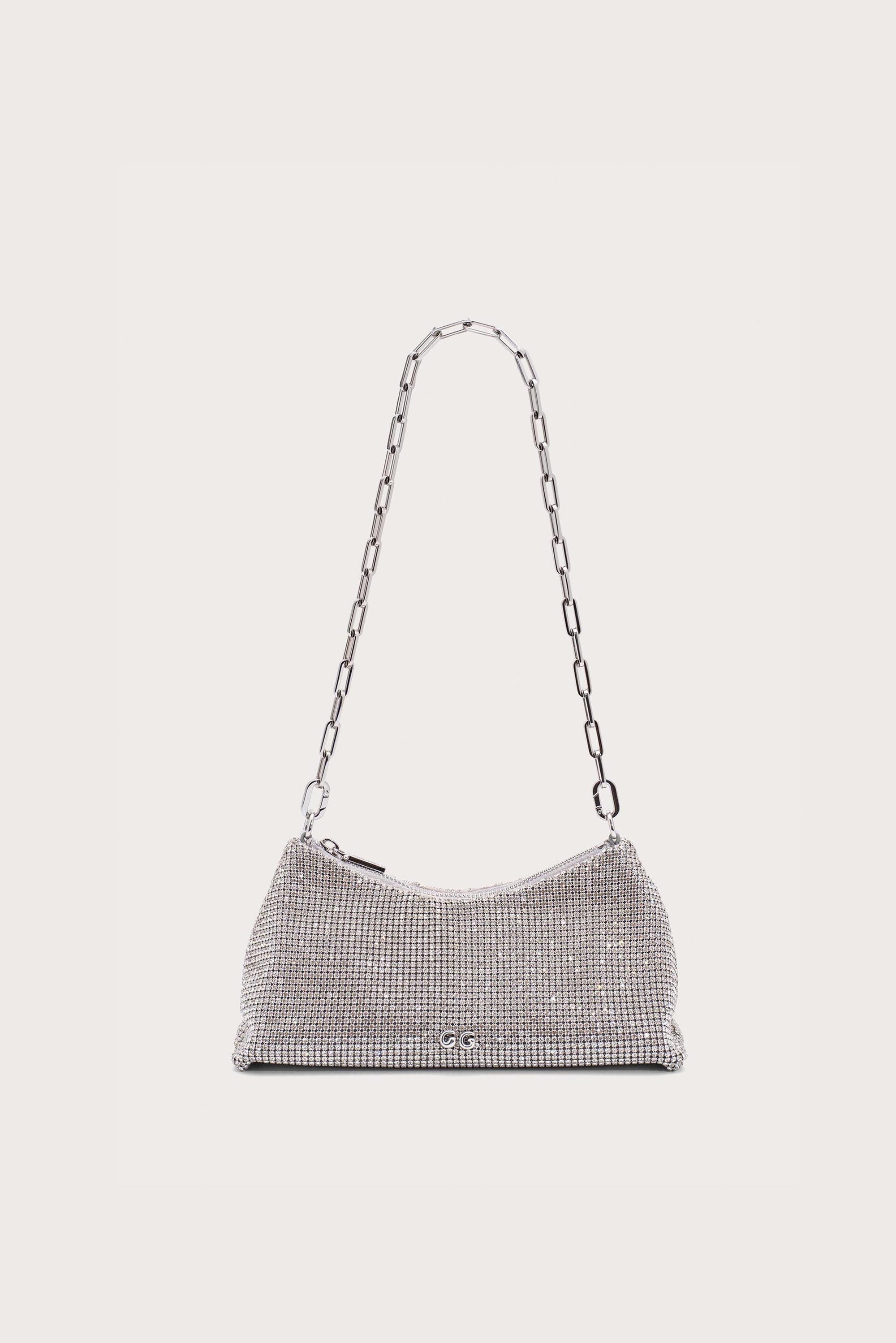 OSA RHINESTONE SHOULDER BAG - CLEAR