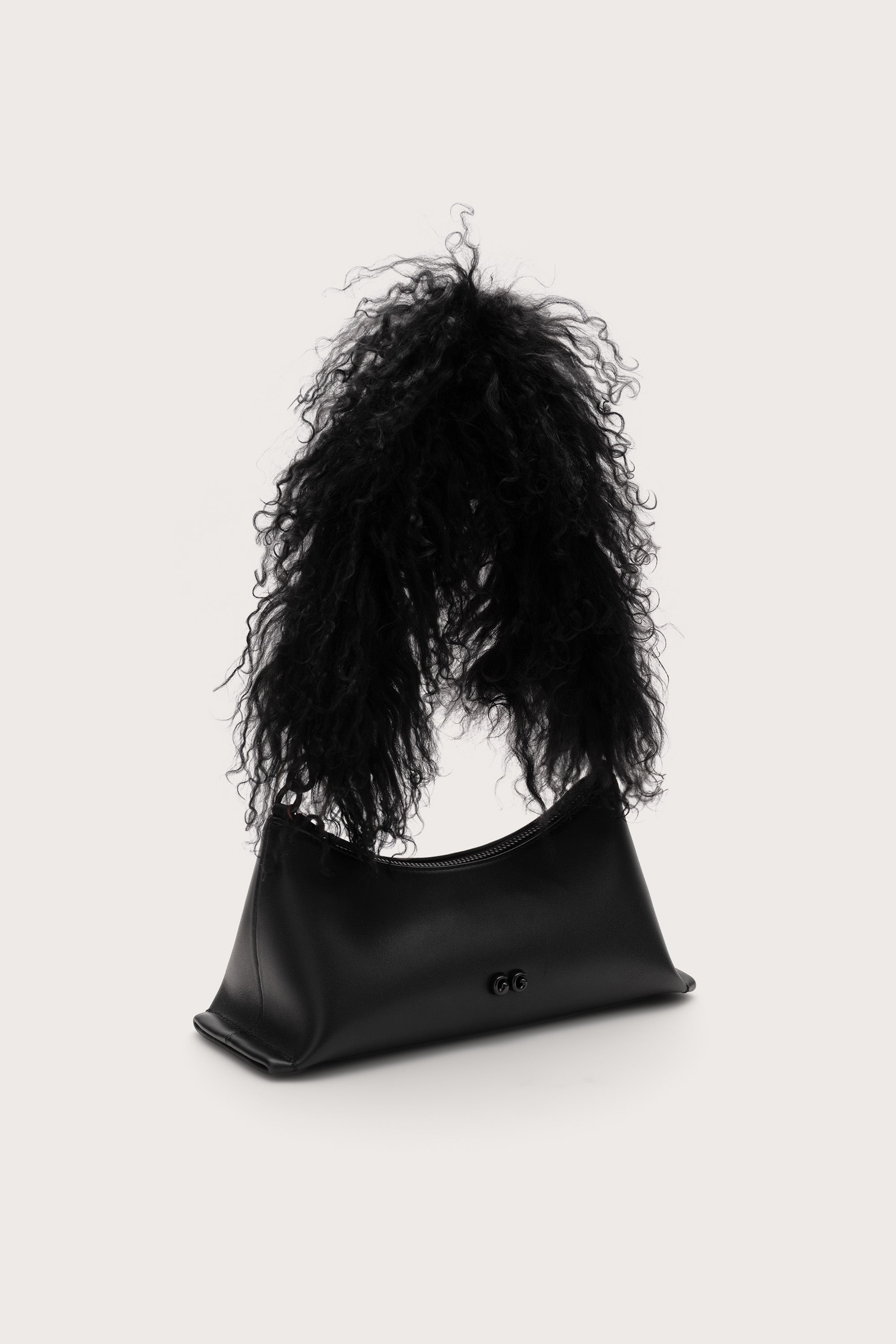 OSA SHOULDER BAG - BLACK SHEARLING