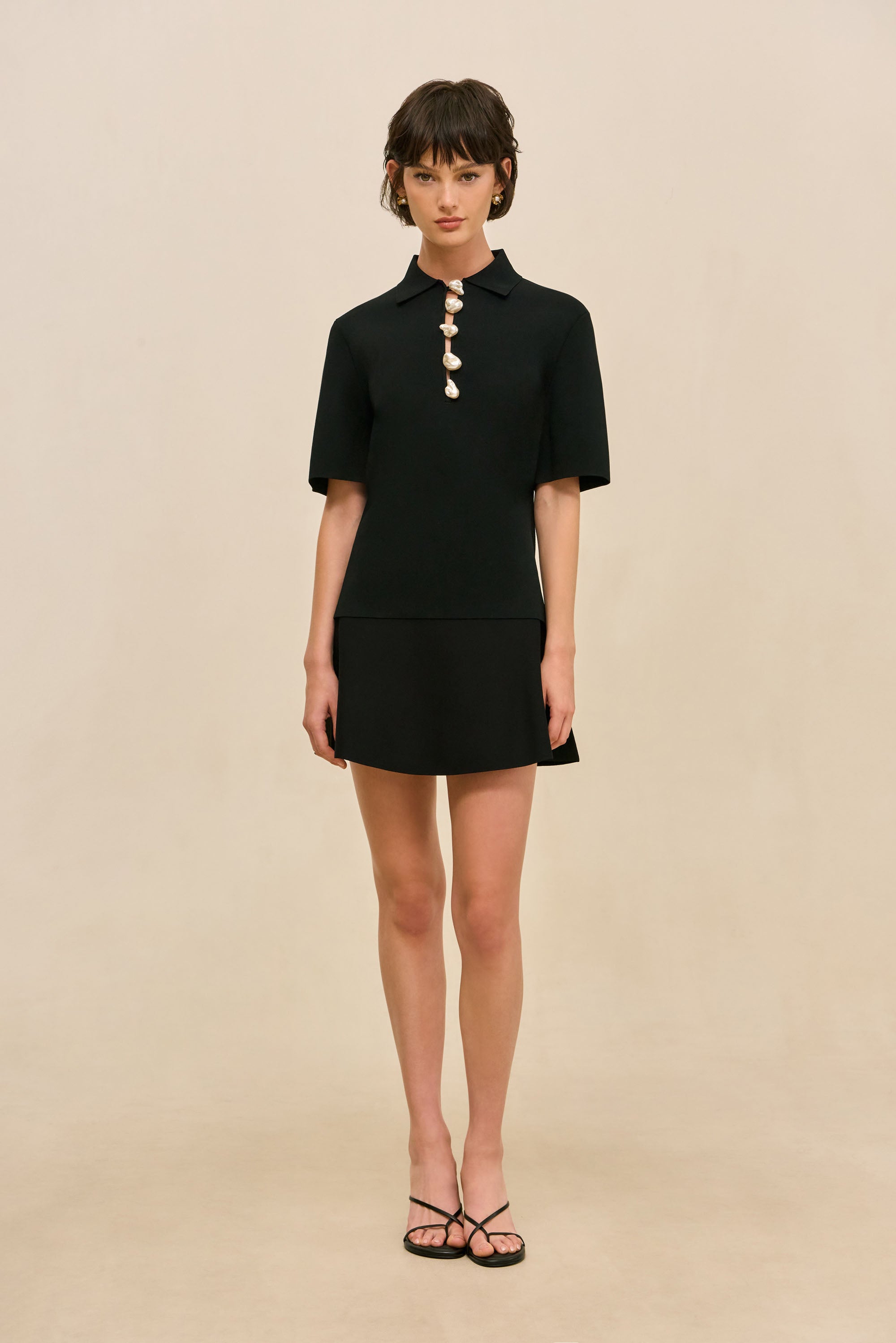 JAFFA KNIT TOP - BLACK