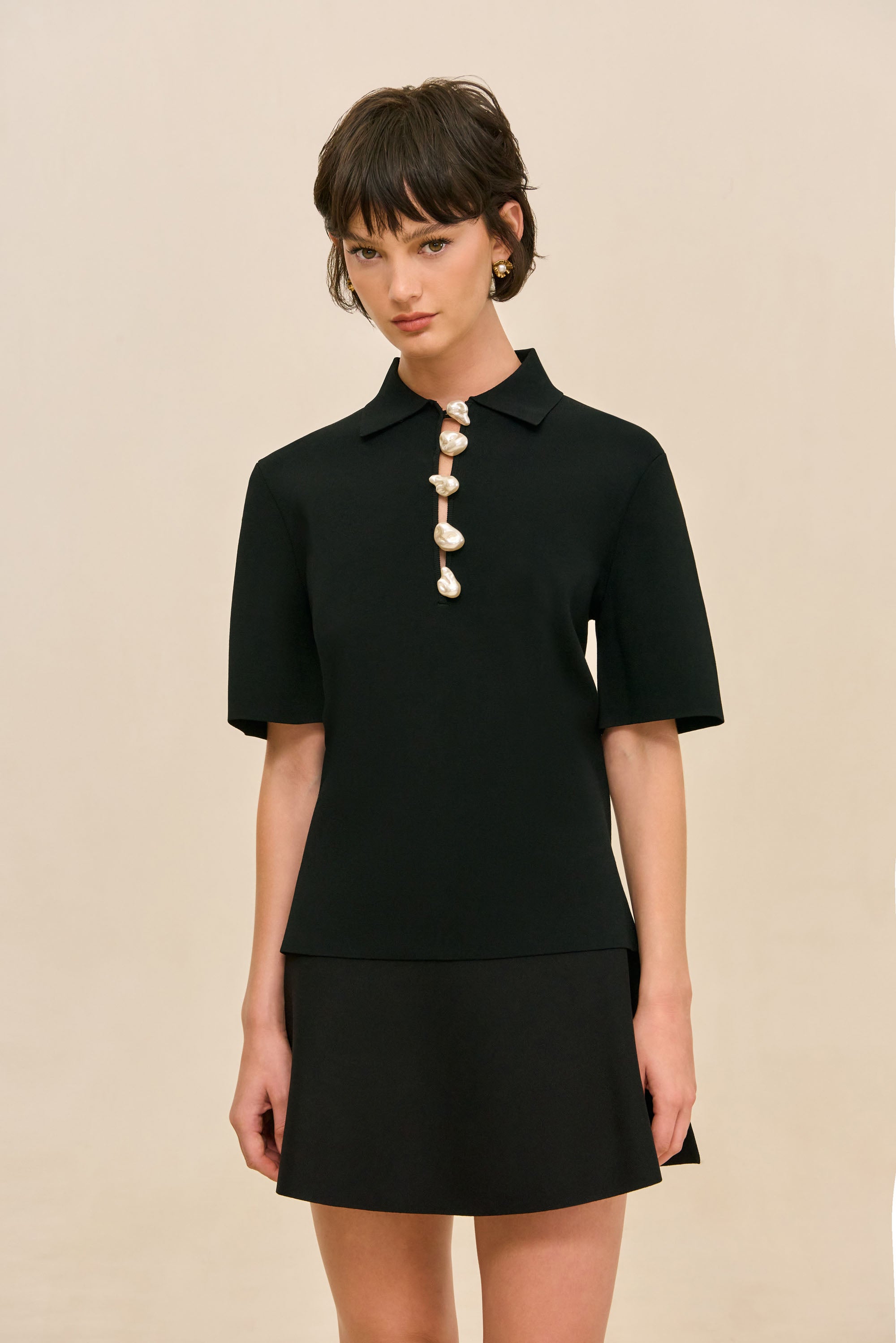 ROM KNIT SKIRT - BLACK