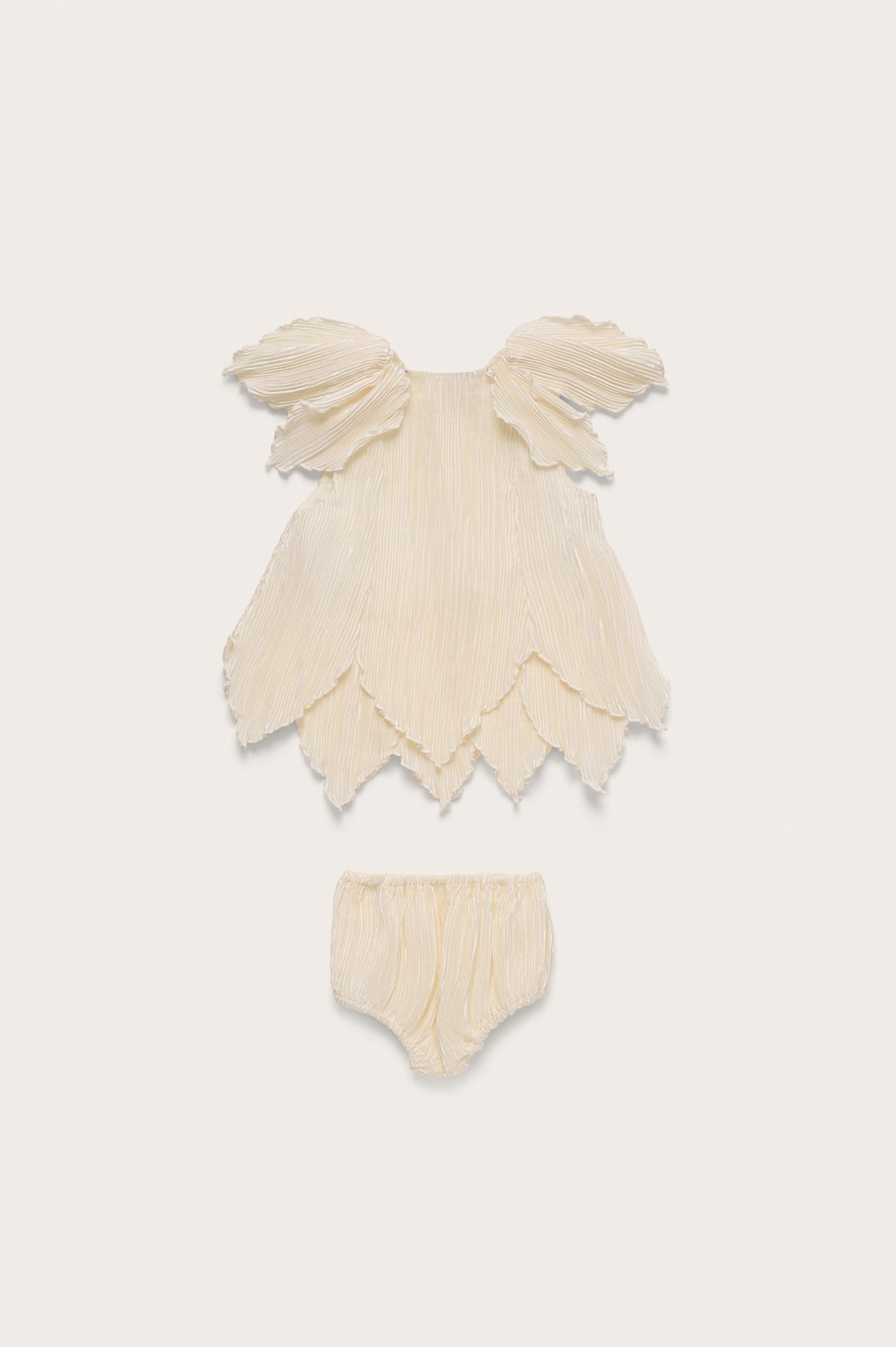 BABY PETAL DRESS & BLOOMER - OFF WHITE