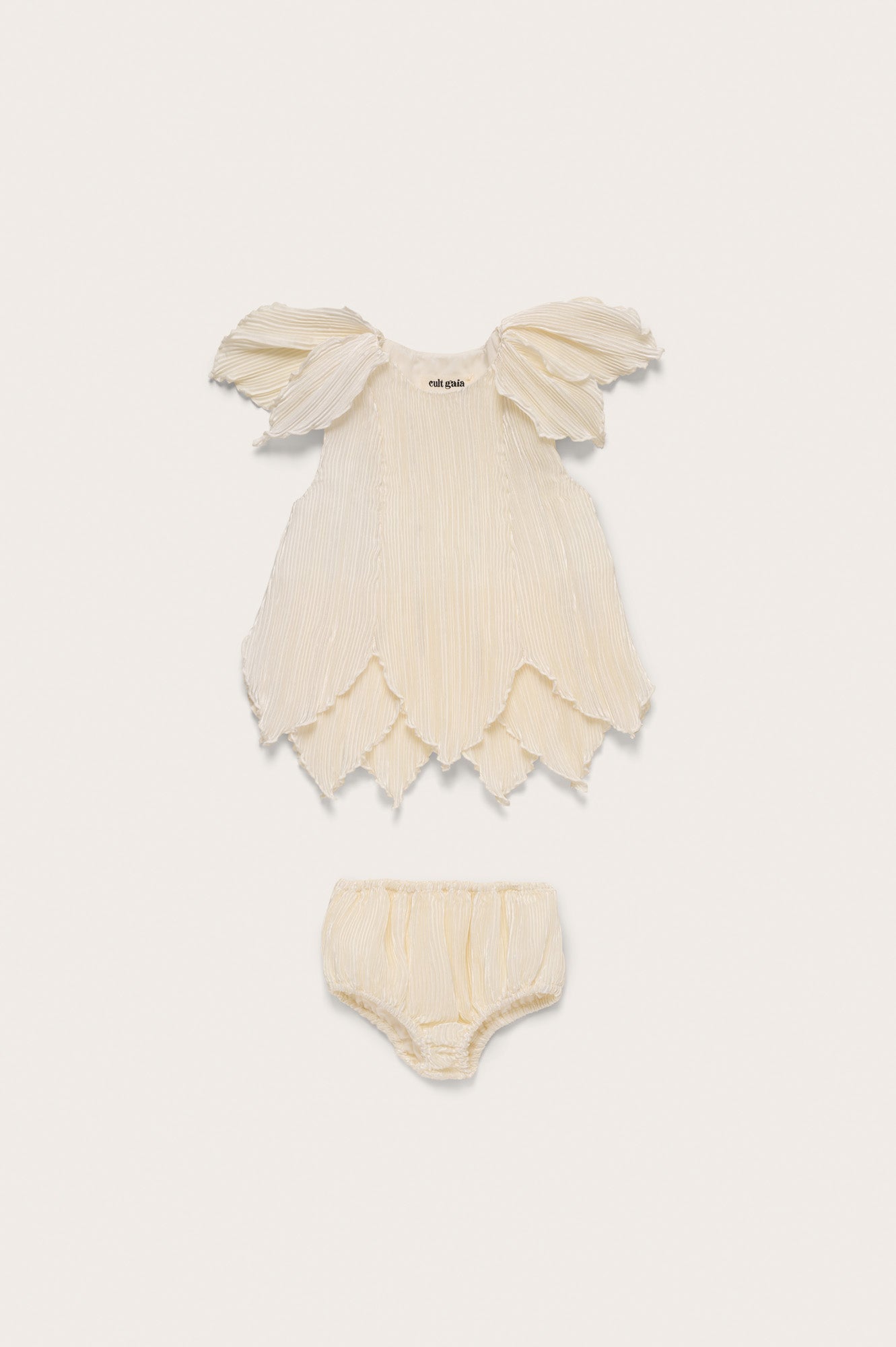 BABY PETAL DRESS & BLOOMER - OFF WHITE
