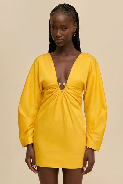 plus size yellow dress with sleeves Cult Gaia - Questra Dress