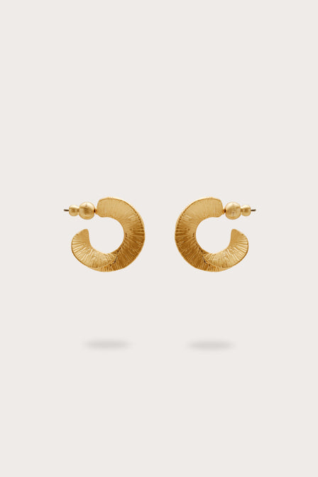 REN MINI HOOP EARRING - BRUSHED BRASS