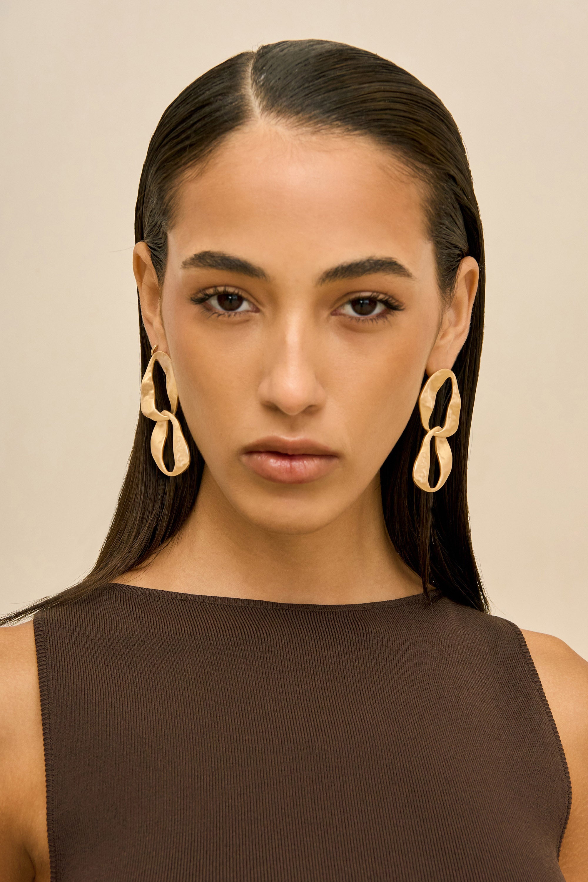 RUE MINI DROP EARRING - BRUSHED BRASS