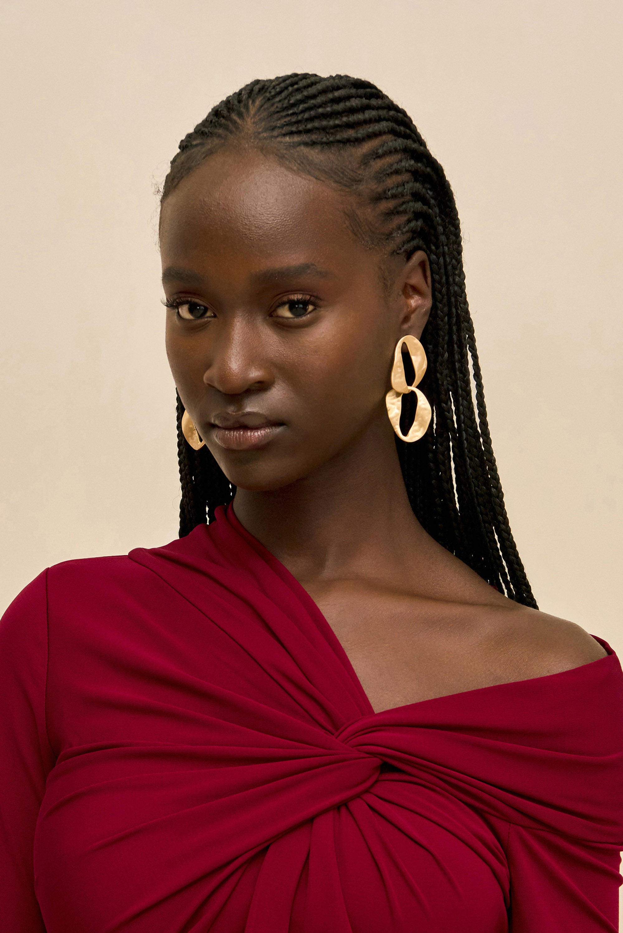 RUE MINI DROP EARRING - BRUSHED BRASS