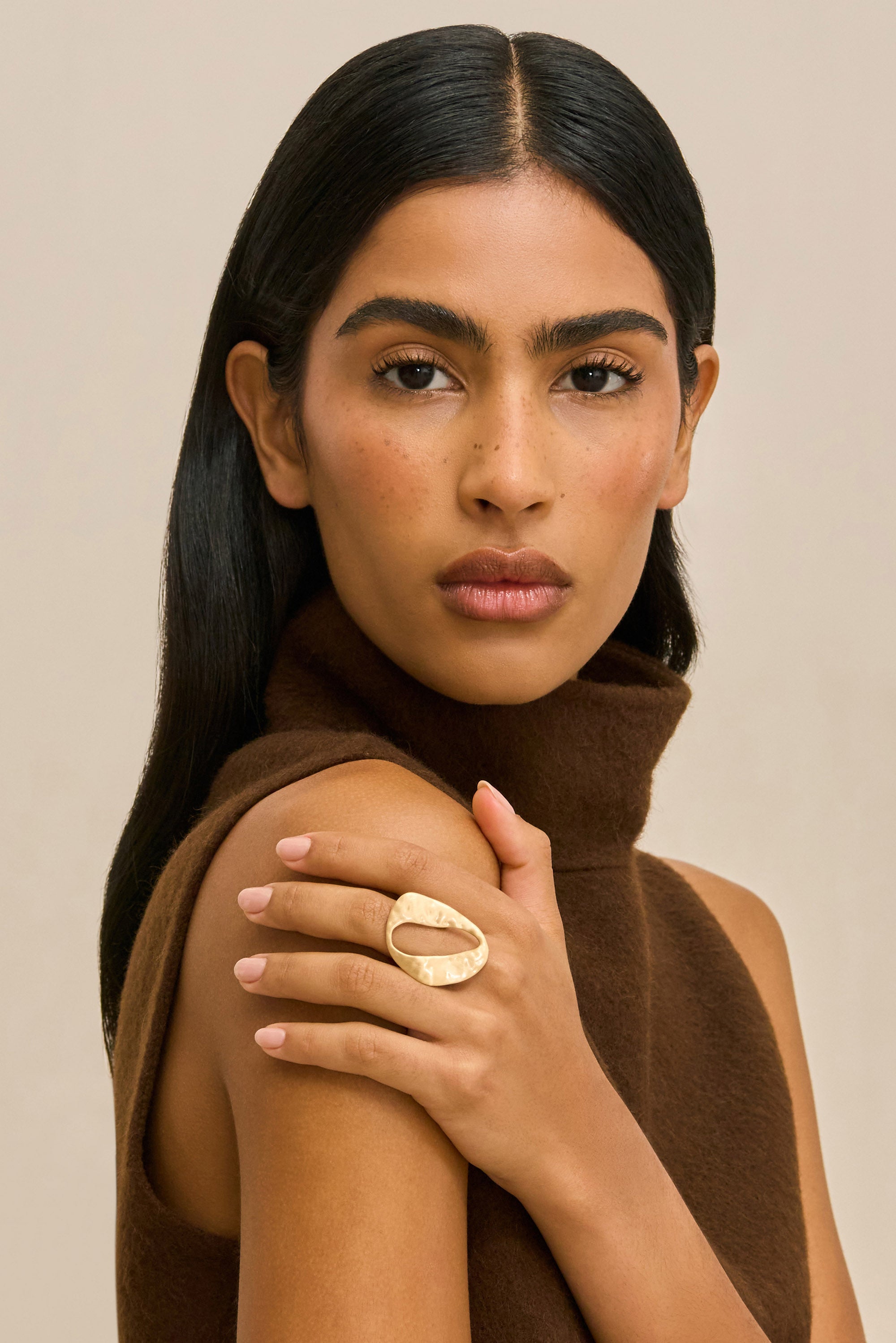 RUE MINI RING - BRUSHED BRASS