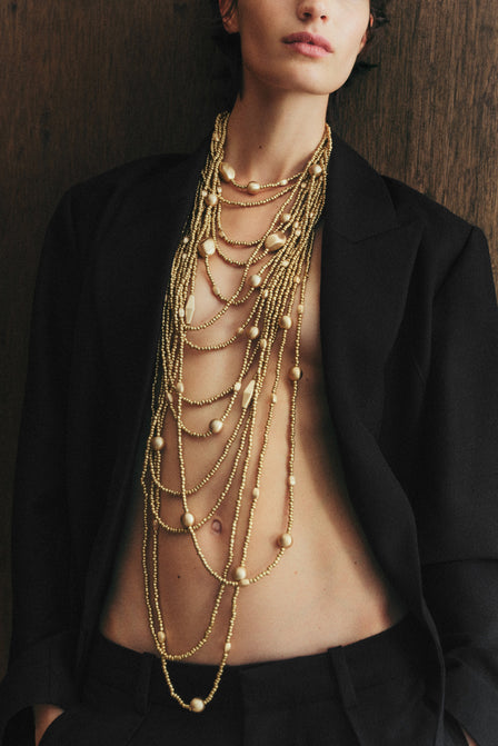 EDIE NECKLACE - BRUSHED BRASS