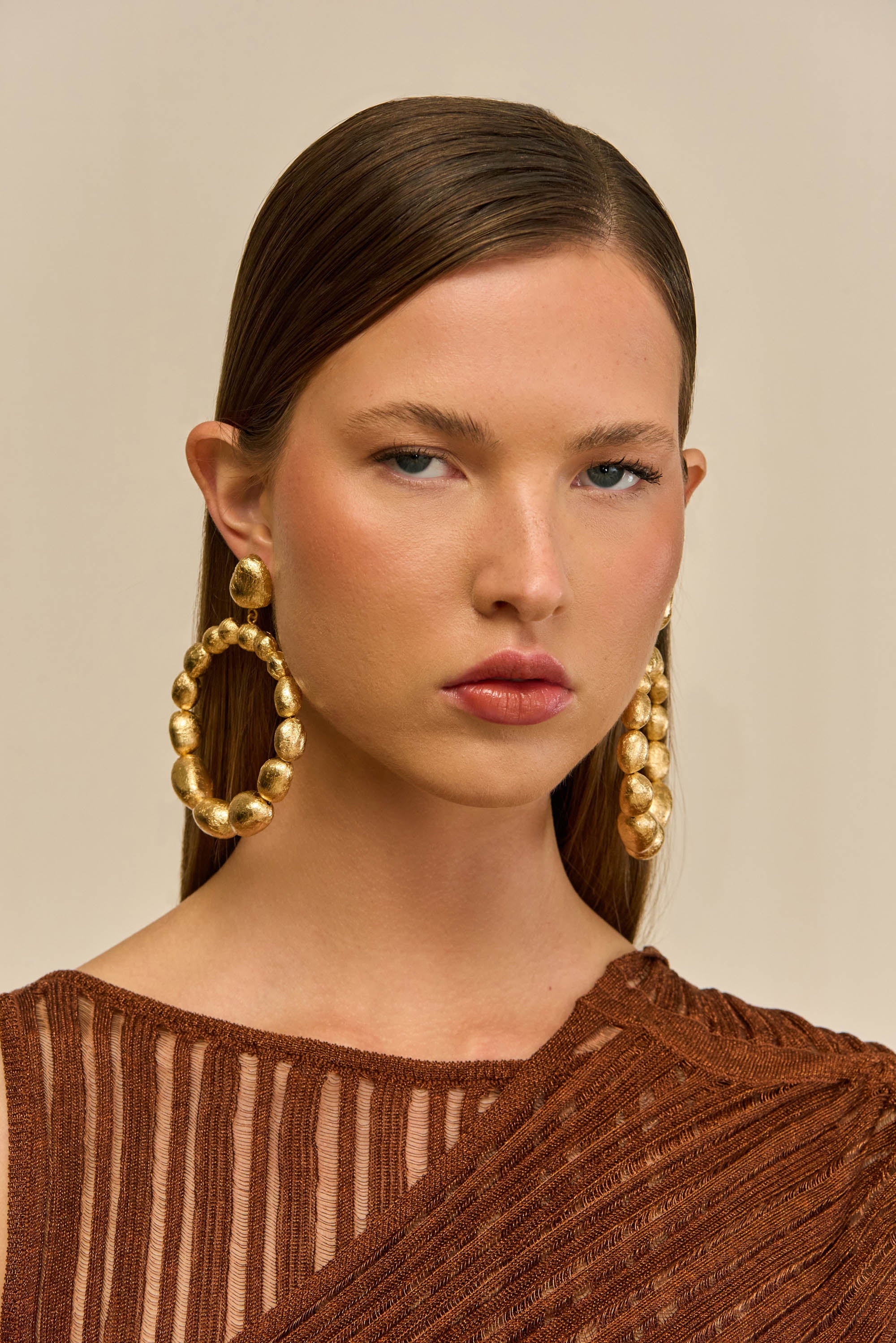 SIRA EARRING - GOLD FOILED WOOD