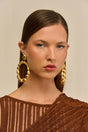 SIRA EARRING - GOLD FOILED WOOD