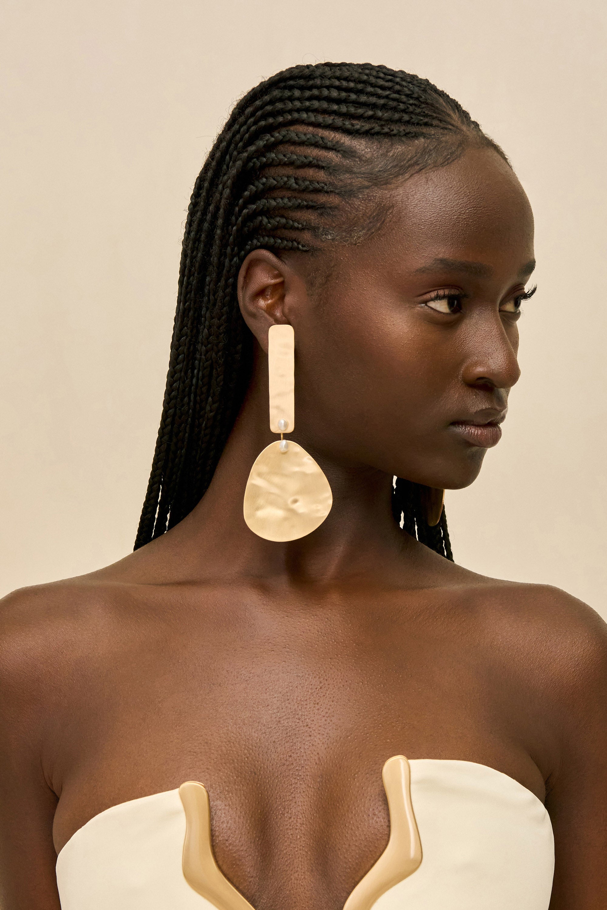 SOLANA EARRING - BRUSHED BRASS