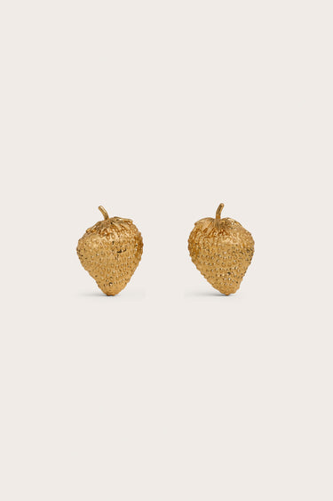 STRAWBERRY EARRING - ANTIQUE BRASS | STRAWBERRY EARRING - ANTIQUE BRASS
