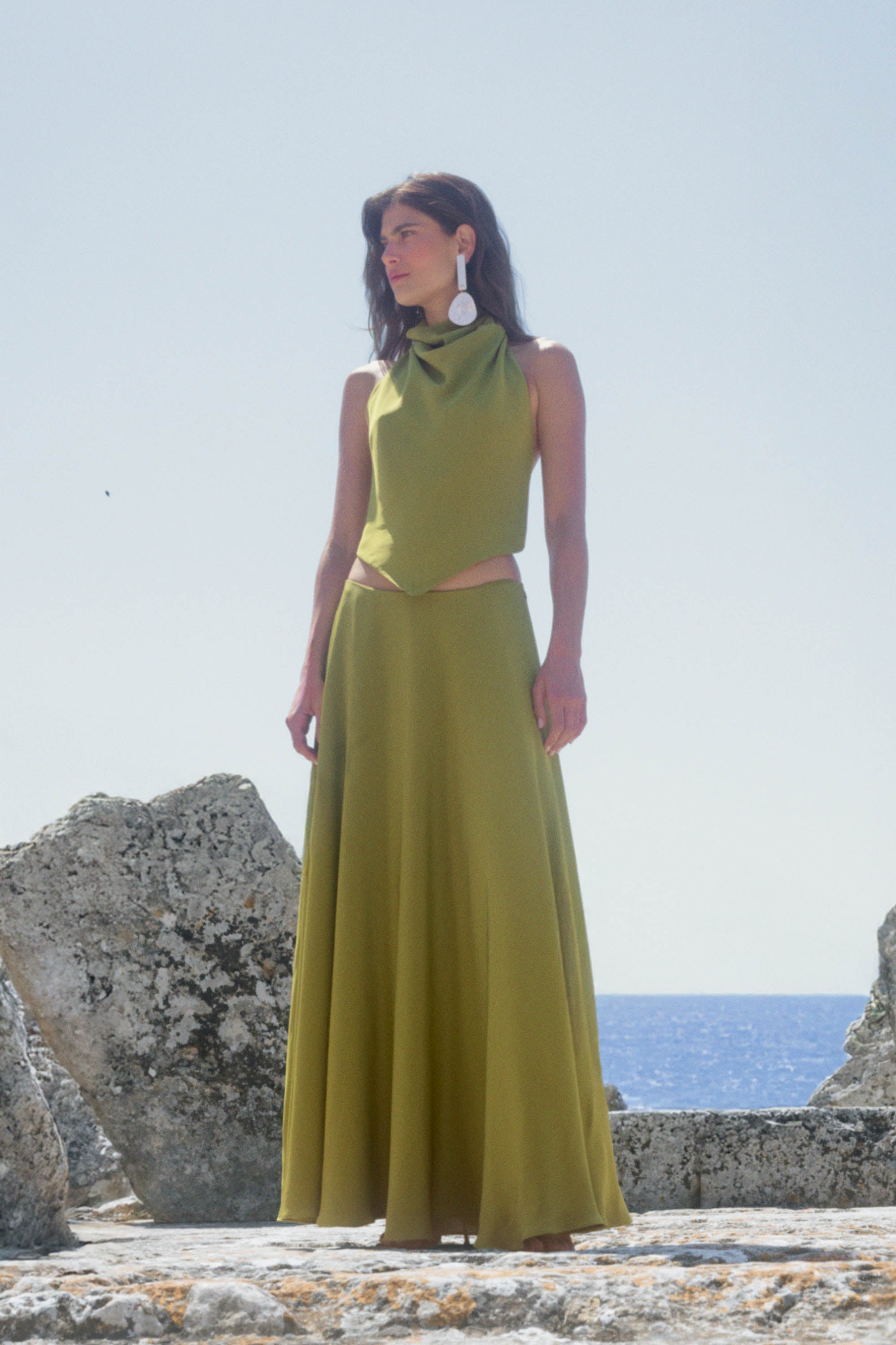CYRENE SKIRT - CHIVE