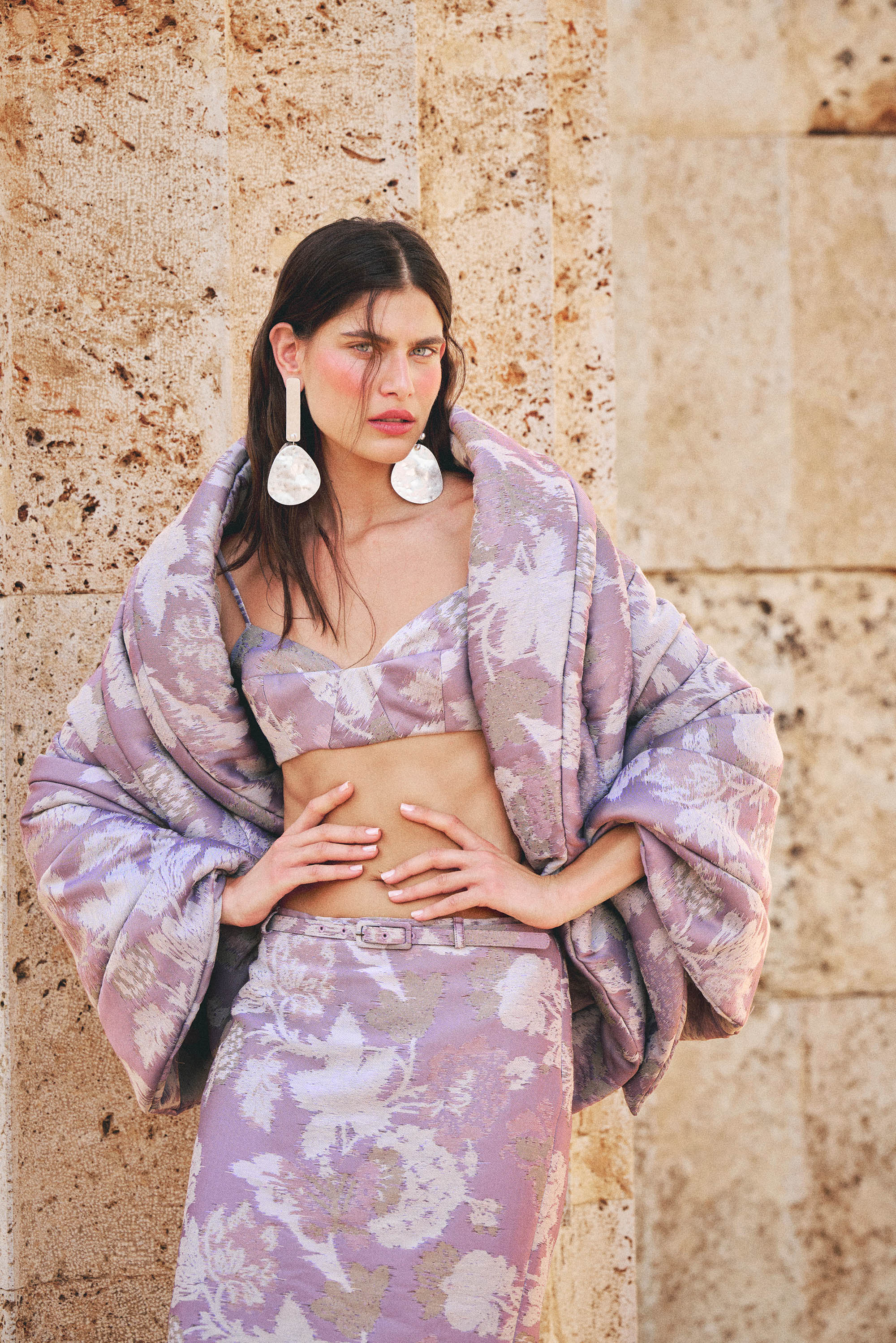 OLLIE SKIRT - FLORAL JACQUARD
