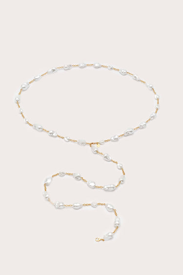 VANA LARIAT NECKLACE - PEARL | VANA LARIAT NECKLACE - PEARL | Secondary image