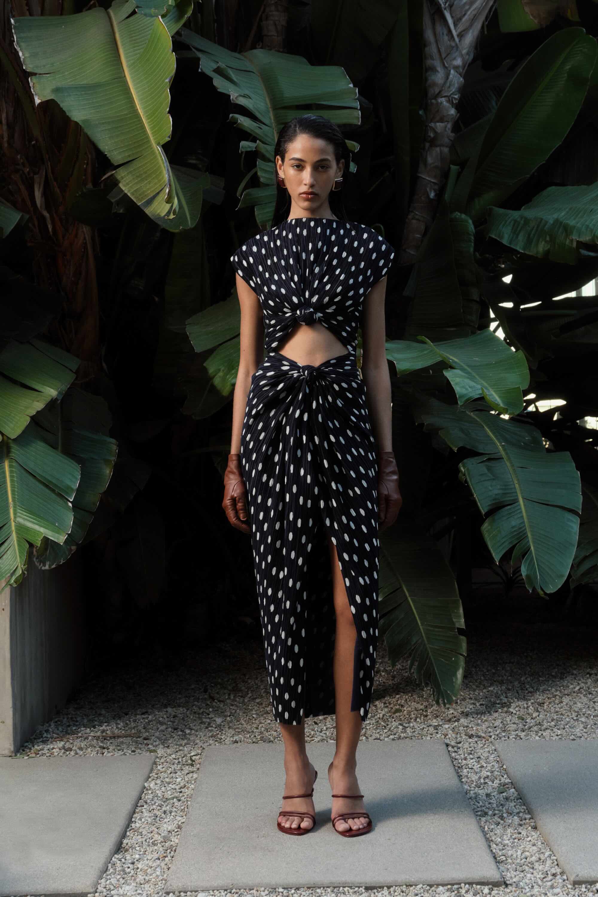 AIRA DRESS - SMALL DOT DEEP LAKE