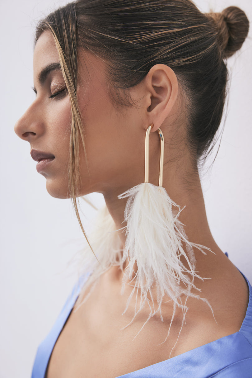 Vintage Feather Earrings Long Women Hollow Pendant Dangle Eardrop Girl Hoop Ear  Jewelry Hook | Lazada PH