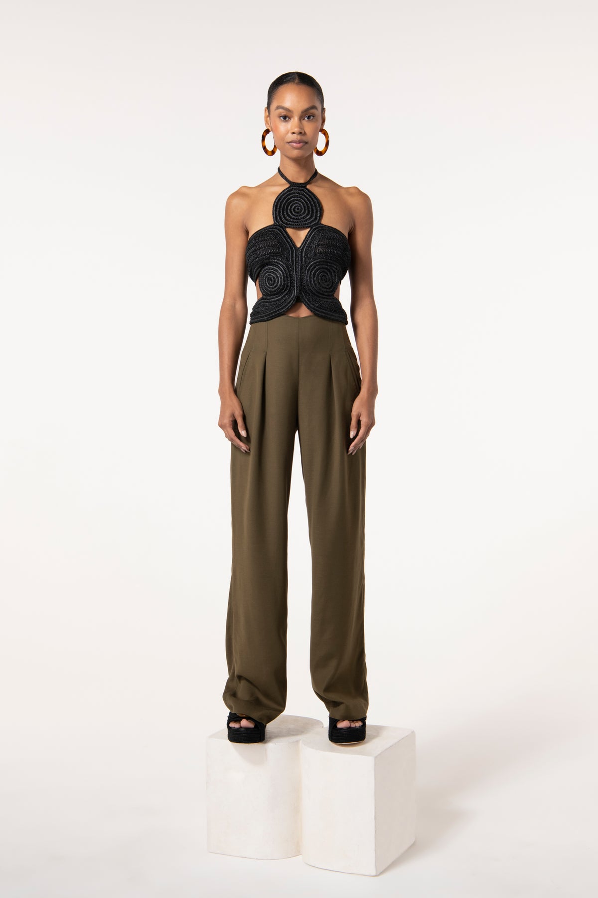 ARCHER CROCHET TOP - BLACK