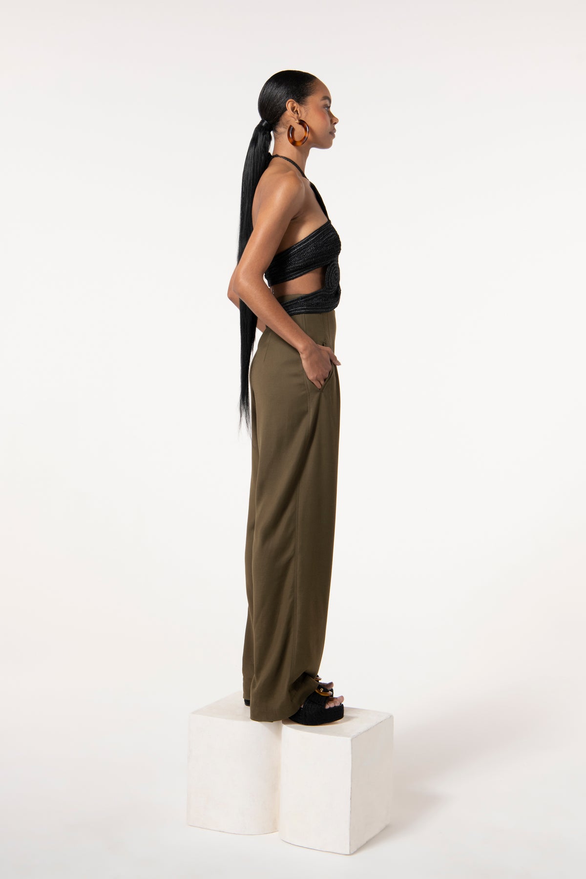 ARCHER CROCHET TOP - BLACK
