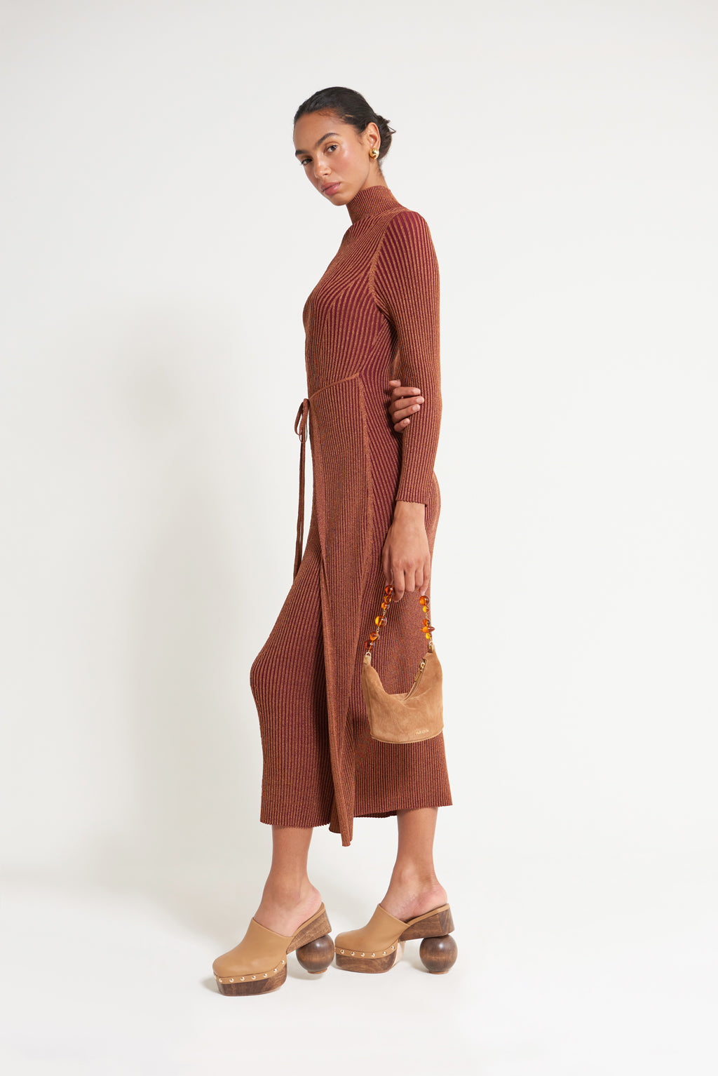 ARABELLA KNIT DRESS - MAROON PEAK