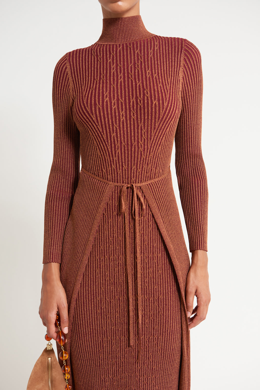 ARABELLA KNIT DRESS - MAROON PEAK