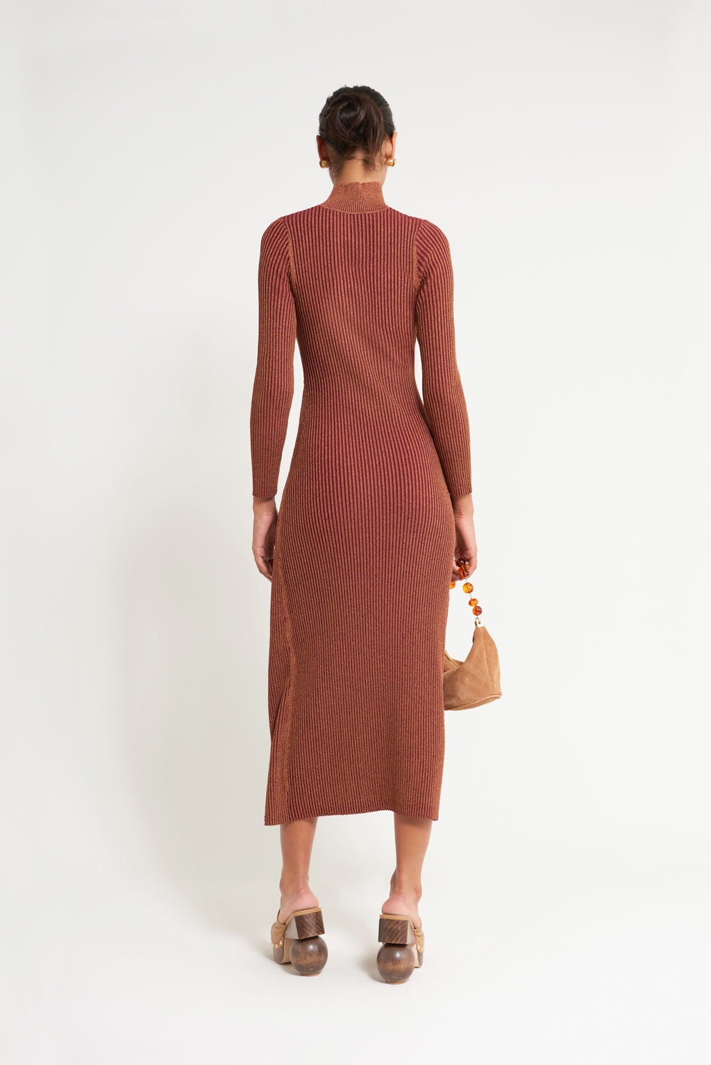 ARABELLA KNIT DRESS - MAROON PEAK