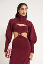 SKYLAR KNIT DRESS - MAROON PEAK