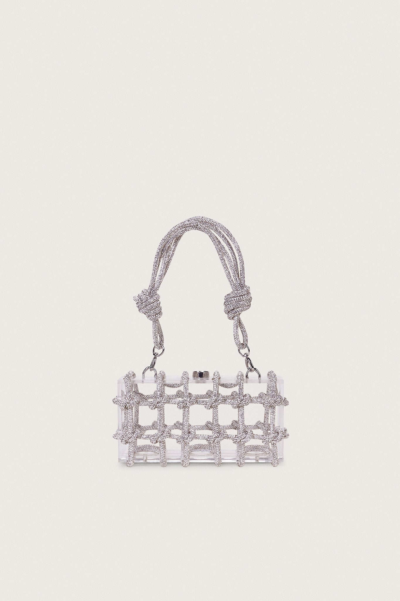 BESS RHINESTONE SHOULDER BAG - CLEAR