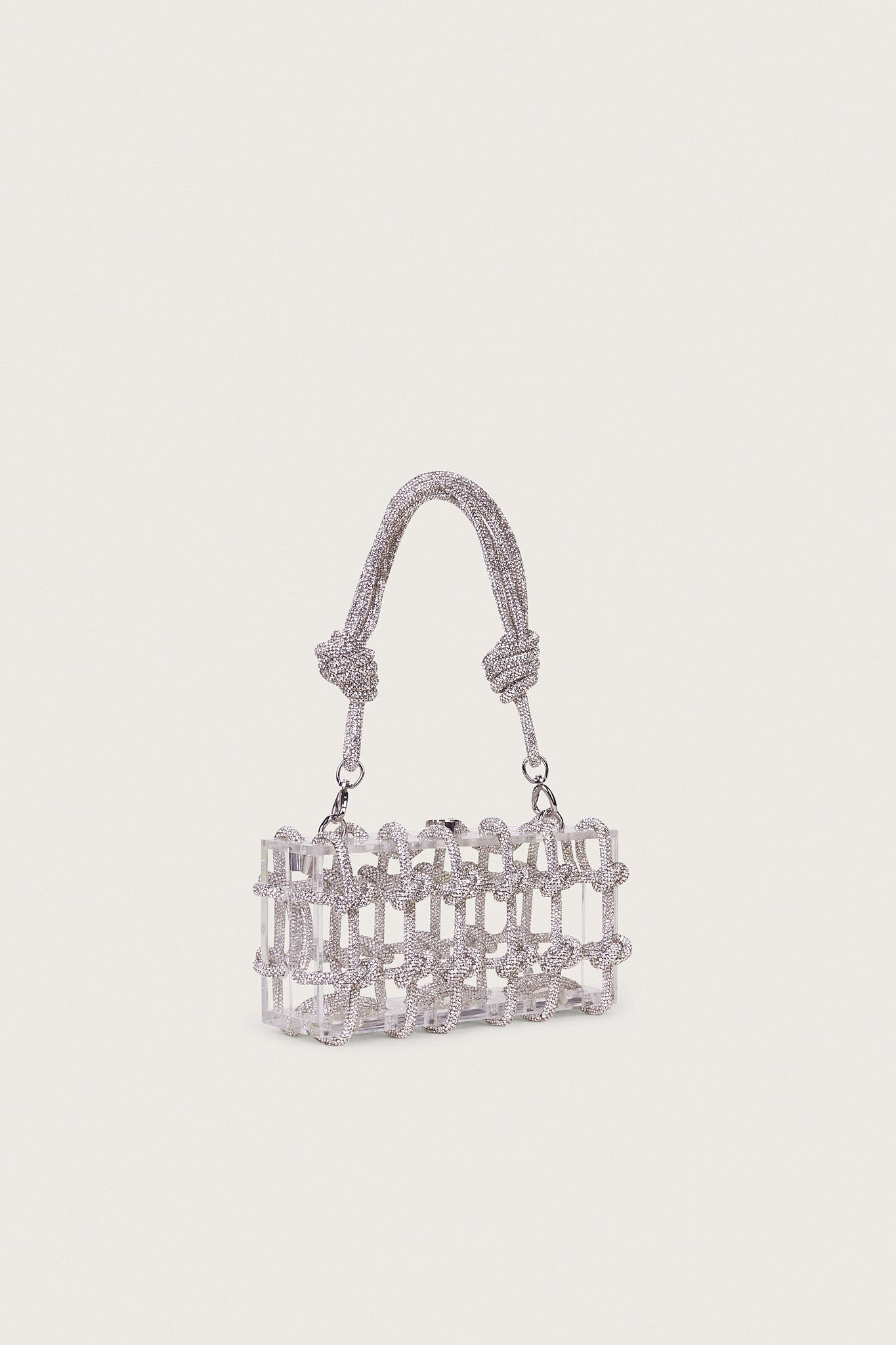 BESS RHINESTONE SHOULDER BAG - CLEAR