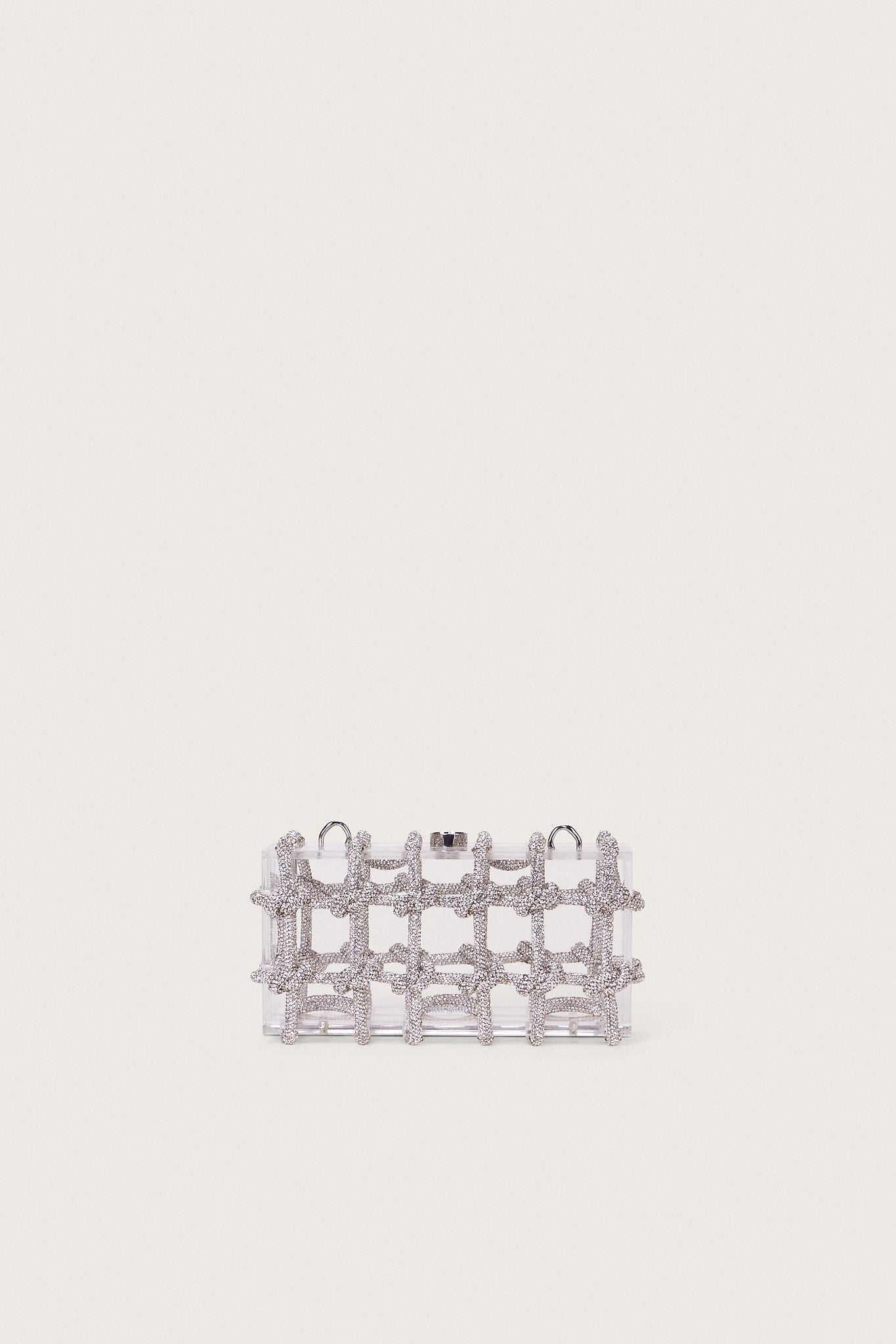 BESS RHINESTONE SHOULDER BAG - CLEAR