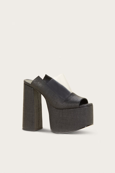 ZIGGY PLATFORM - BLACK RAFFIA | ZIGGY PLATFORM - BLACK RAFFIA | Secondary image
